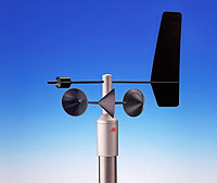 capteur anémomètre girouette avec signal de sortie fréquence 0-883 Hz ou tension 0-1 Volts ou résistance 0-2000 Ohms, DNA121 / DNA122