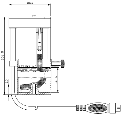 Dessin de la sonde de temprature Pt100  bulbe humide BSU121