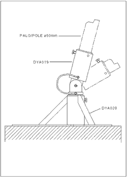 DYA019 : Pivot (il doit tre utilis avec des haubans fixs)