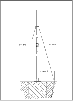DYA002 : Collier pour assembler deux mts  50 mm (il doit tre utilis avec l'ensemble des haubans)