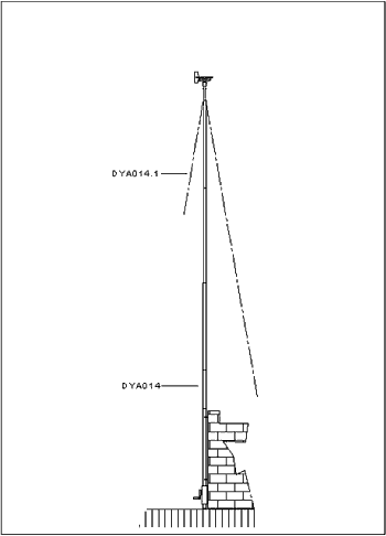 DYA014 : Mt tlescopique 10 m pour montage contre un mur