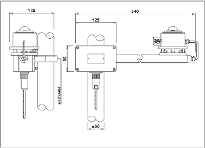 schema et dimensions des radiomtres DPA501, DPA503, DPA506, DPA508, DPA511, DPA513
