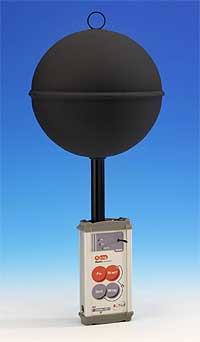 ELR-205 : sonde radio transmettant les donnes de temprature du capteur de temprature globe noir (WBGT) et d'un pychromtre (temprature humide et sche).