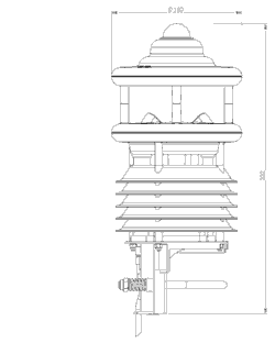 dessin avec dimensions de la centrale mtorologique WS501 UMB Lufft